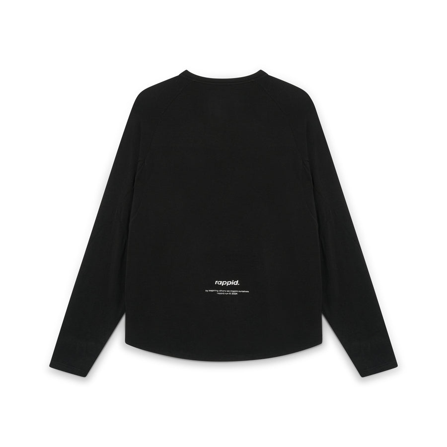 ASN Long Sleeve – black, back view