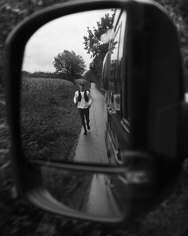 Kim Gottwald on a country road during the 1,160 km Germany ultra