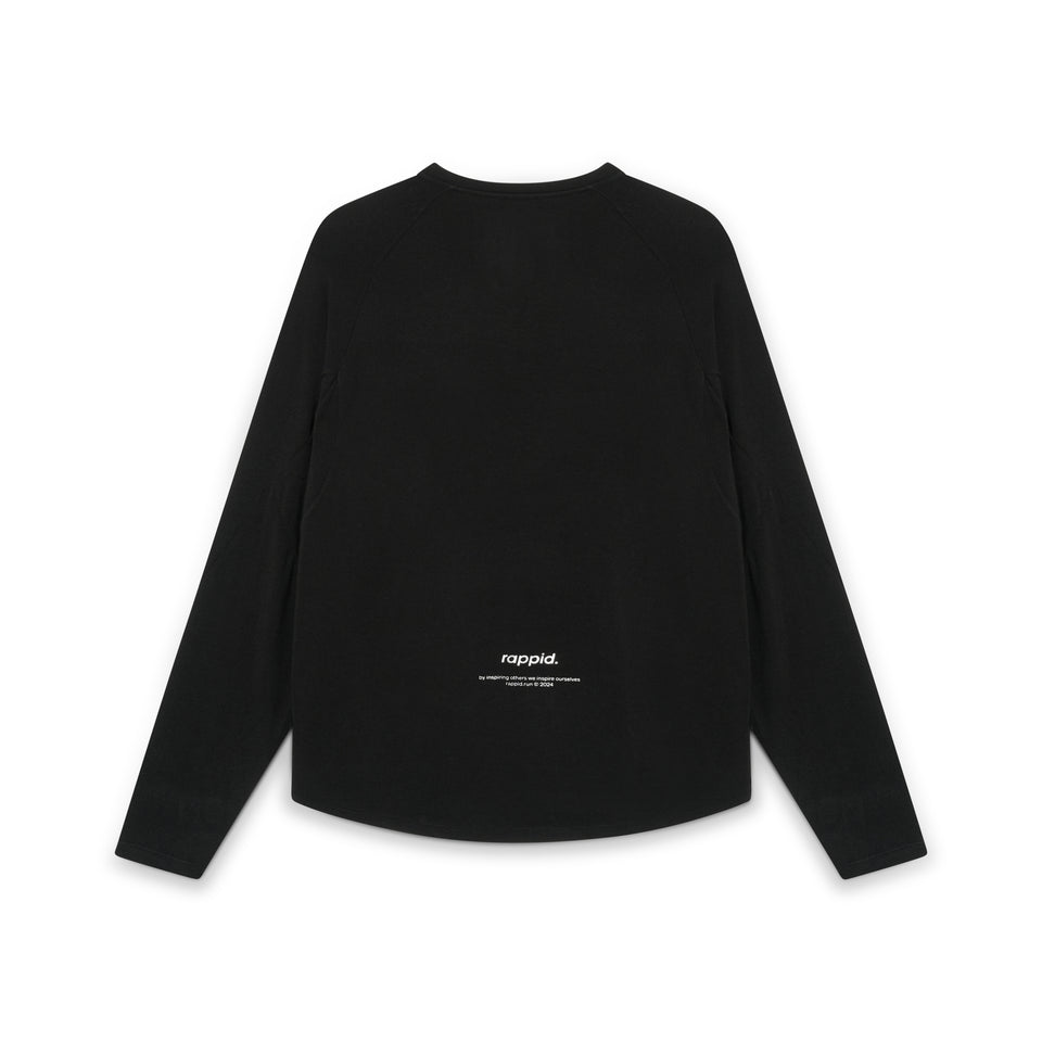 ASN Long Sleeve – black, back view