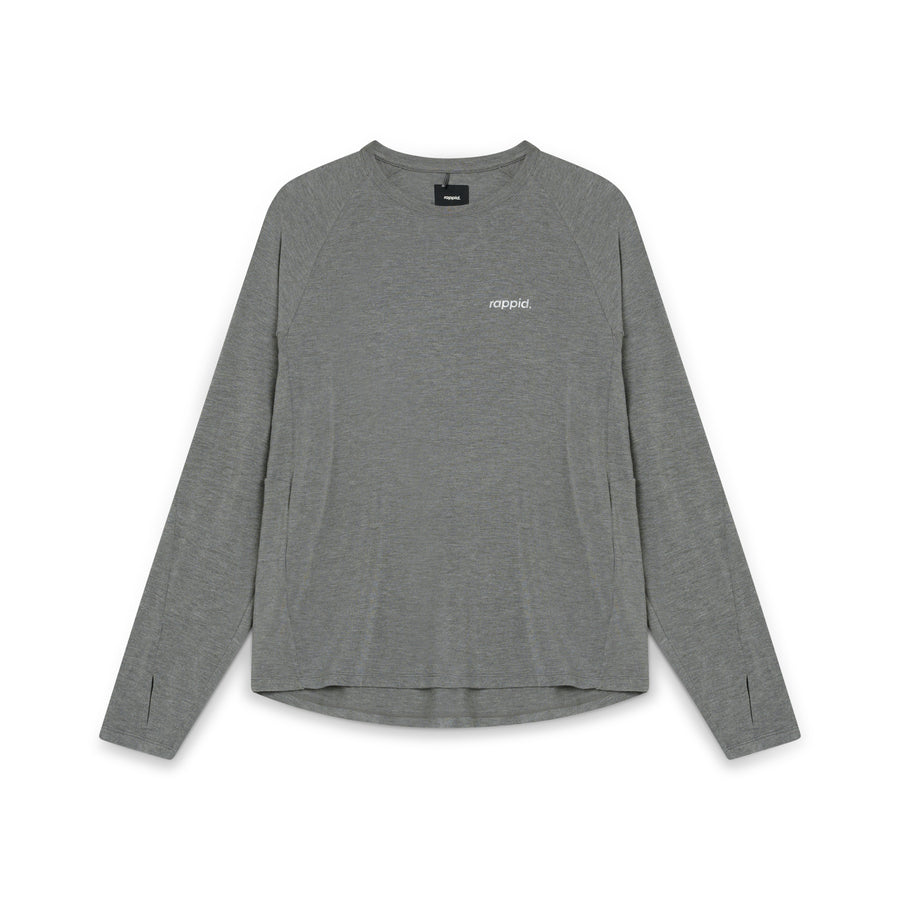 ASN Long Sleeve – grey, front view