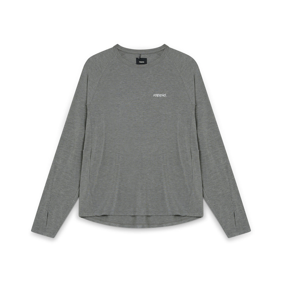 ASN Long Sleeve – grey, front view